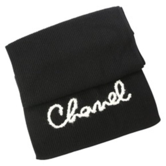 CHANEL Costume Pearl Logo Embroidery Cashmere Scarf/Shawl - Picture 3 of 7
